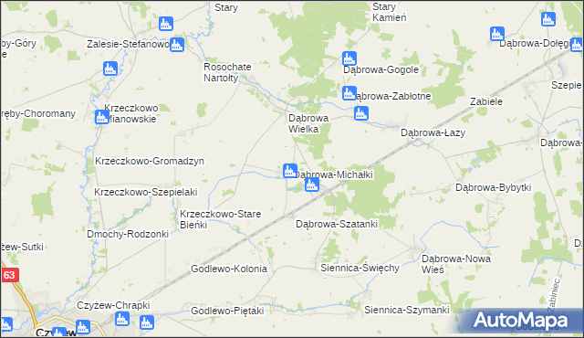 mapa Dąbrowa-Michałki, Dąbrowa-Michałki na mapie Targeo