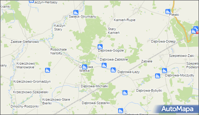 mapa Dąbrowa-Zabłotne, Dąbrowa-Zabłotne na mapie Targeo