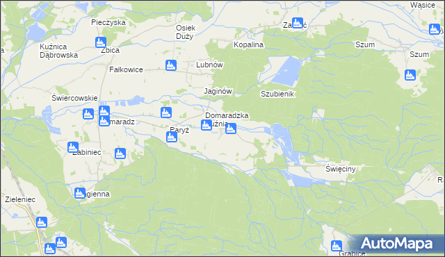 mapa Dąbrówka Dolna gmina Pokój, Dąbrówka Dolna gmina Pokój na mapie Targeo