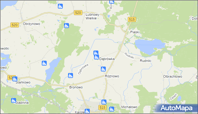 mapa Dąbrówka gmina Susz, Dąbrówka gmina Susz na mapie Targeo