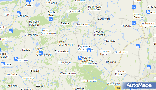 mapa Dąbrówka Osuchowska, Dąbrówka Osuchowska na mapie Targeo