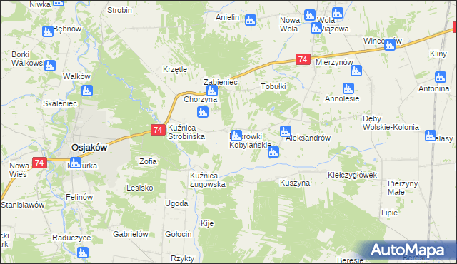 mapa Dąbrówki Kobylańskie, Dąbrówki Kobylańskie na mapie Targeo