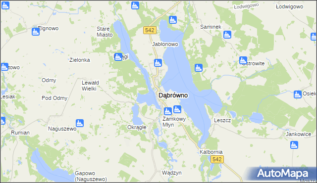 mapa Dąbrówno powiat ostródzki, Dąbrówno powiat ostródzki na mapie Targeo