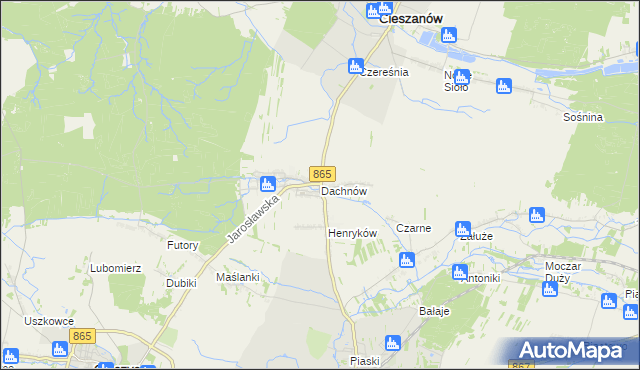 mapa Dachnów, Dachnów na mapie Targeo
