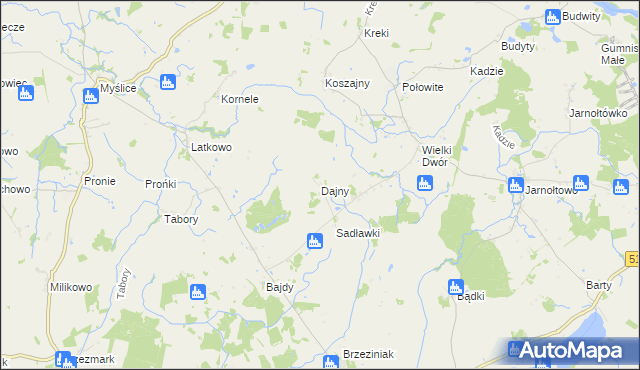 mapa Dajny, Dajny na mapie Targeo