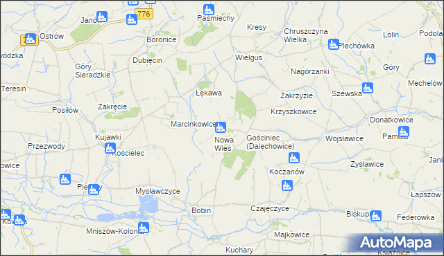 mapa Dalechowice, Dalechowice na mapie Targeo