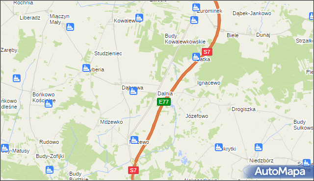 mapa Dalnia gmina Strzegowo, Dalnia gmina Strzegowo na mapie Targeo