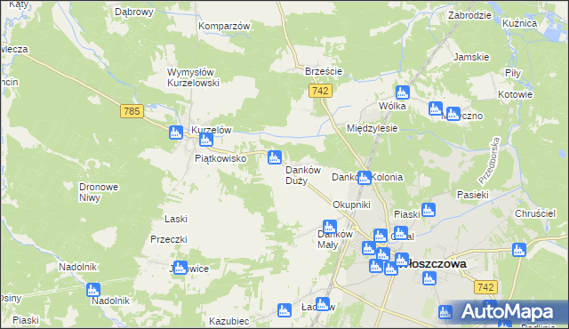 mapa Danków Duży, Danków Duży na mapie Targeo