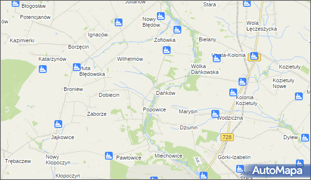 mapa Dańków gmina Błędów, Dańków gmina Błędów na mapie Targeo