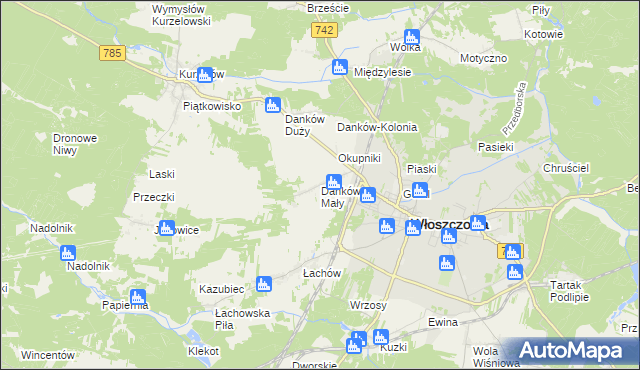 mapa Danków Mały, Danków Mały na mapie Targeo