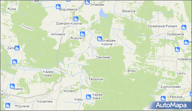 mapa Danowiec, Danowiec na mapie Targeo