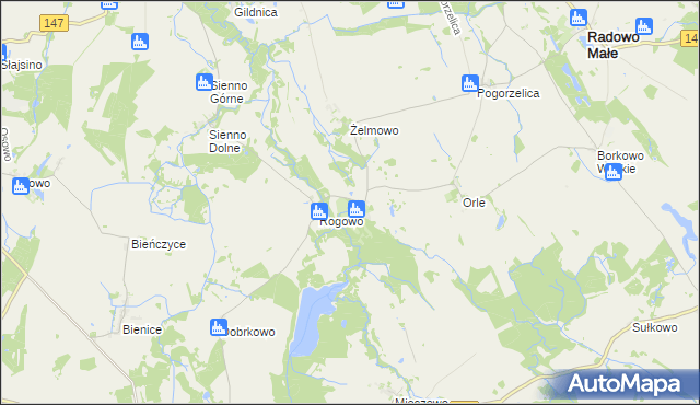 mapa Dargomyśl gmina Radowo Małe, Dargomyśl gmina Radowo Małe na mapie Targeo