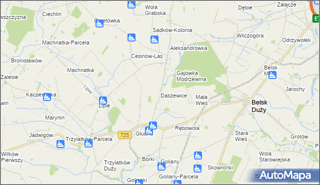 mapa Daszewice gmina Belsk Duży, Daszewice gmina Belsk Duży na mapie Targeo