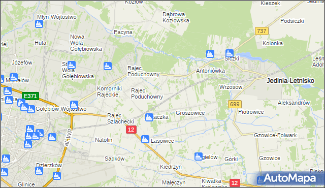 mapa Dawidów gmina Jedlnia-Letnisko, Dawidów gmina Jedlnia-Letnisko na mapie Targeo