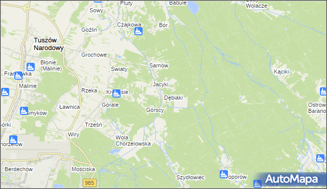 mapa Dębiaki, Dębiaki na mapie Targeo