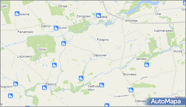 mapa Dębionek, Dębionek na mapie Targeo