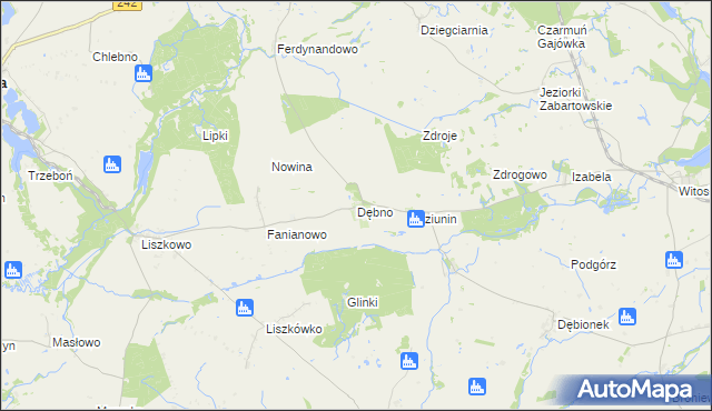 mapa Dębno gmina Łobżenica, Dębno gmina Łobżenica na mapie Targeo