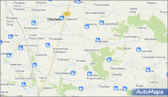 mapa Dębowiczki, Dębowiczki na mapie Targeo