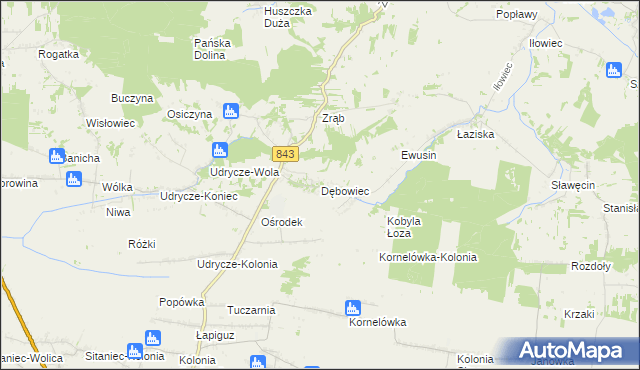 mapa Dębowiec gmina Skierbieszów, Dębowiec gmina Skierbieszów na mapie Targeo