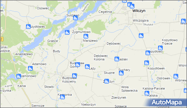 mapa Dębówiec Kolonia, Dębówiec Kolonia na mapie Targeo