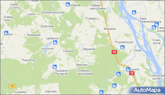 mapa Dębowola, Dębowola na mapie Targeo