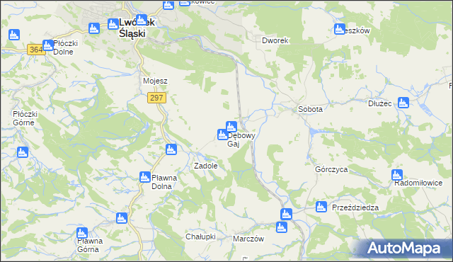 mapa Dębowy Gaj, Dębowy Gaj na mapie Targeo