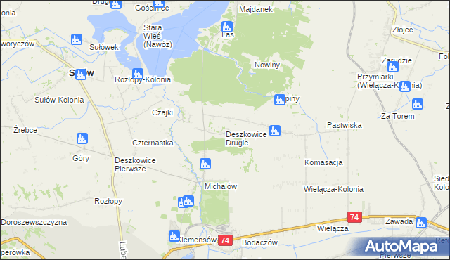 mapa Deszkowice Drugie, Deszkowice Drugie na mapie Targeo