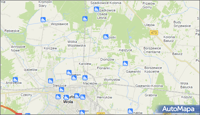 mapa Dionizów, Dionizów na mapie Targeo