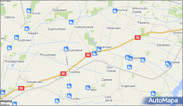 mapa Dłoń, Dłoń na mapie Targeo