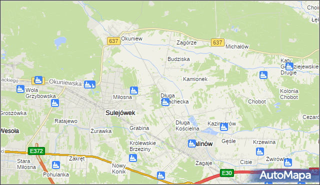 mapa Długa Szlachecka, Długa Szlachecka na mapie Targeo