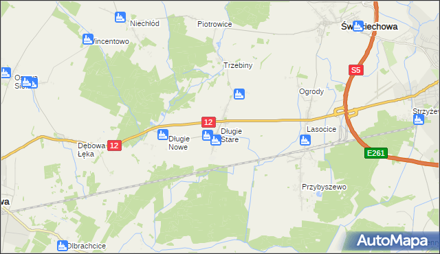 mapa Długie Stare, Długie Stare na mapie Targeo