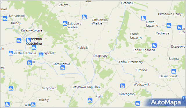 mapa Długokąty gmina Wieczfnia Kościelna, Długokąty gmina Wieczfnia Kościelna na mapie Targeo