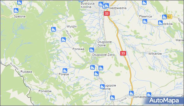 mapa Długopole-Zdrój, Długopole-Zdrój na mapie Targeo