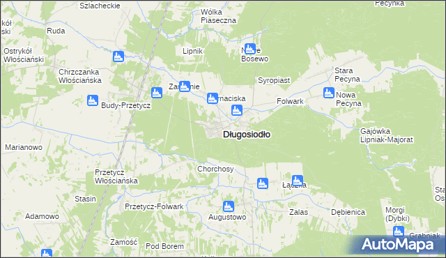 mapa Długosiodło, Długosiodło na mapie Targeo