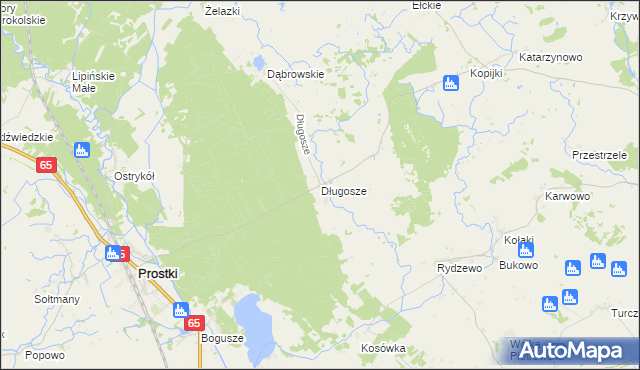 mapa Długosze, Długosze na mapie Targeo