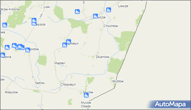 mapa Dłużniów, Dłużniów na mapie Targeo