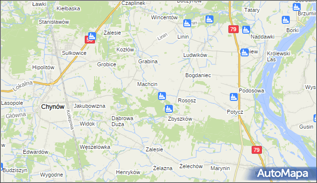 mapa Dobiecin gmina Chynów, Dobiecin gmina Chynów na mapie Targeo