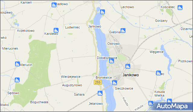 mapa Dobieszewice, Dobieszewice na mapie Targeo