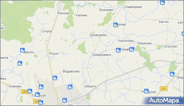 mapa Dobieszewko gmina Kcynia, Dobieszewko gmina Kcynia na mapie Targeo