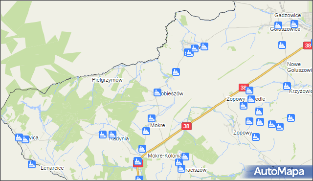 mapa Dobieszów gmina Głubczyce, Dobieszów gmina Głubczyce na mapie Targeo