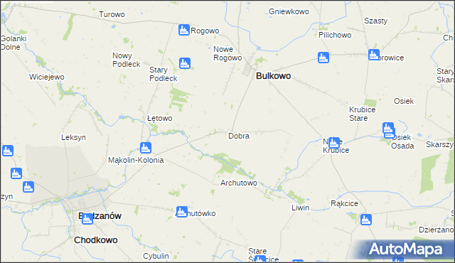 mapa Dobra gmina Bulkowo, Dobra gmina Bulkowo na mapie Targeo