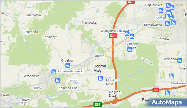 mapa Dobroń, Dobroń na mapie Targeo