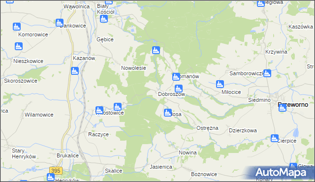 mapa Dobroszów gmina Przeworno, Dobroszów gmina Przeworno na mapie Targeo