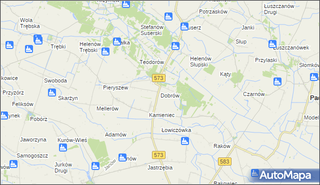 mapa Dobrów gmina Szczawin Kościelny, Dobrów gmina Szczawin Kościelny na mapie Targeo