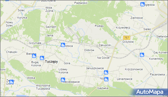 mapa Dobrów gmina Tuczępy, Dobrów gmina Tuczępy na mapie Targeo