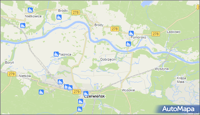 mapa Dobrzęcin, Dobrzęcin na mapie Targeo