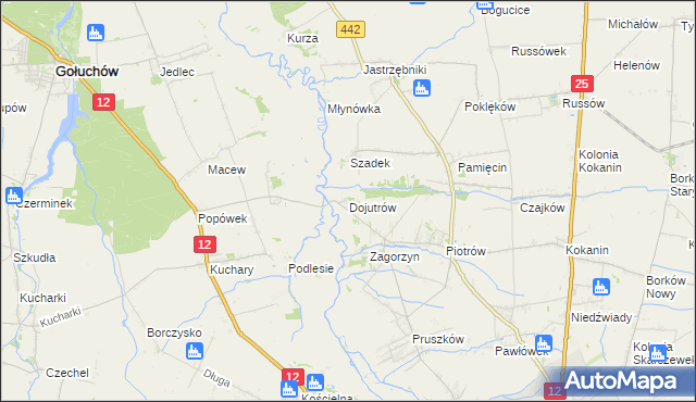 mapa Dojutrów, Dojutrów na mapie Targeo