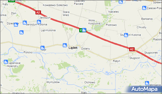 mapa Dolany gmina Lądek, Dolany gmina Lądek na mapie Targeo