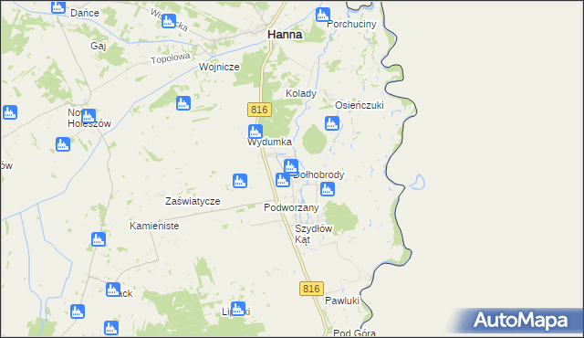 mapa Dołhobrody, Dołhobrody na mapie Targeo