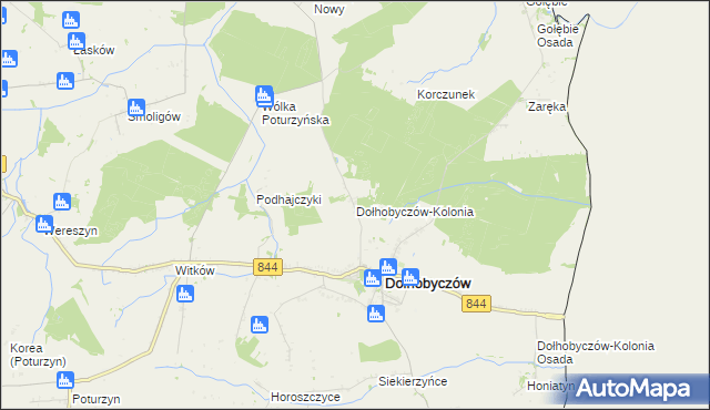 mapa Dołhobyczów-Kolonia, Dołhobyczów-Kolonia na mapie Targeo